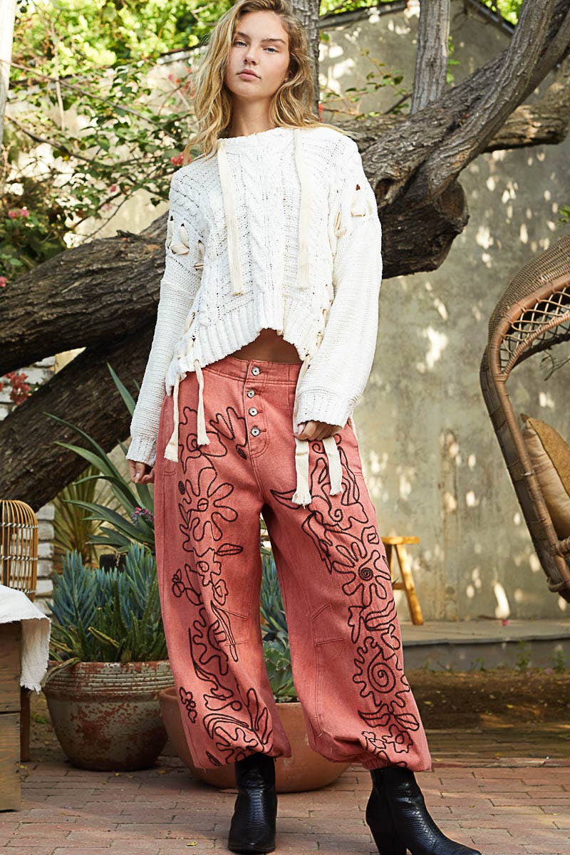 The Twila Floral Embroidered Pants