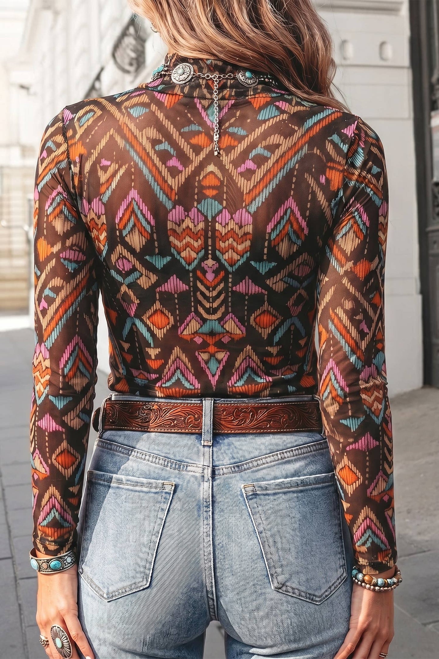 Western Long Sleeve Slim Fit Top
