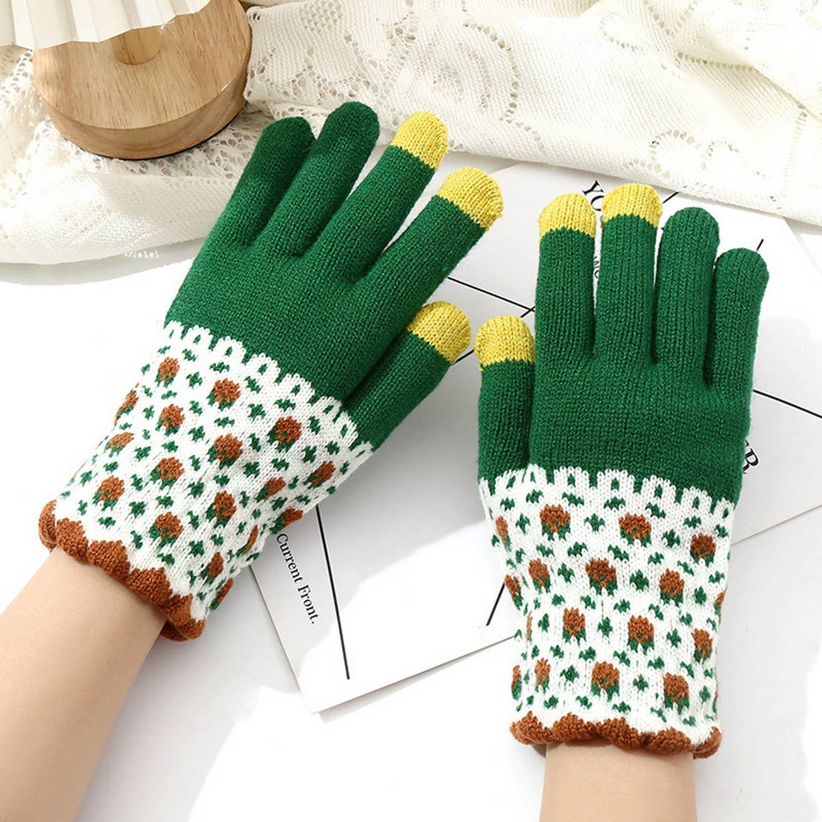 Mix-Match Knit Gloves