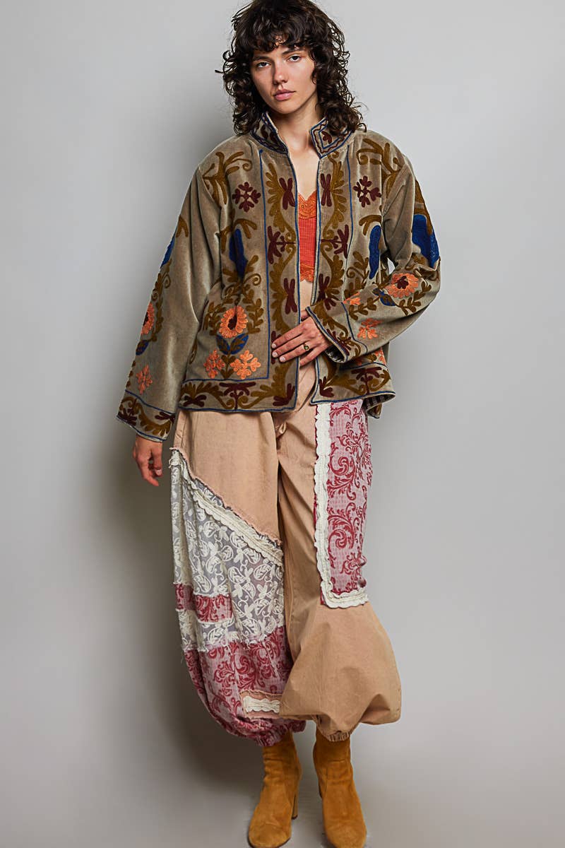 Embroidered Velvet Jacket