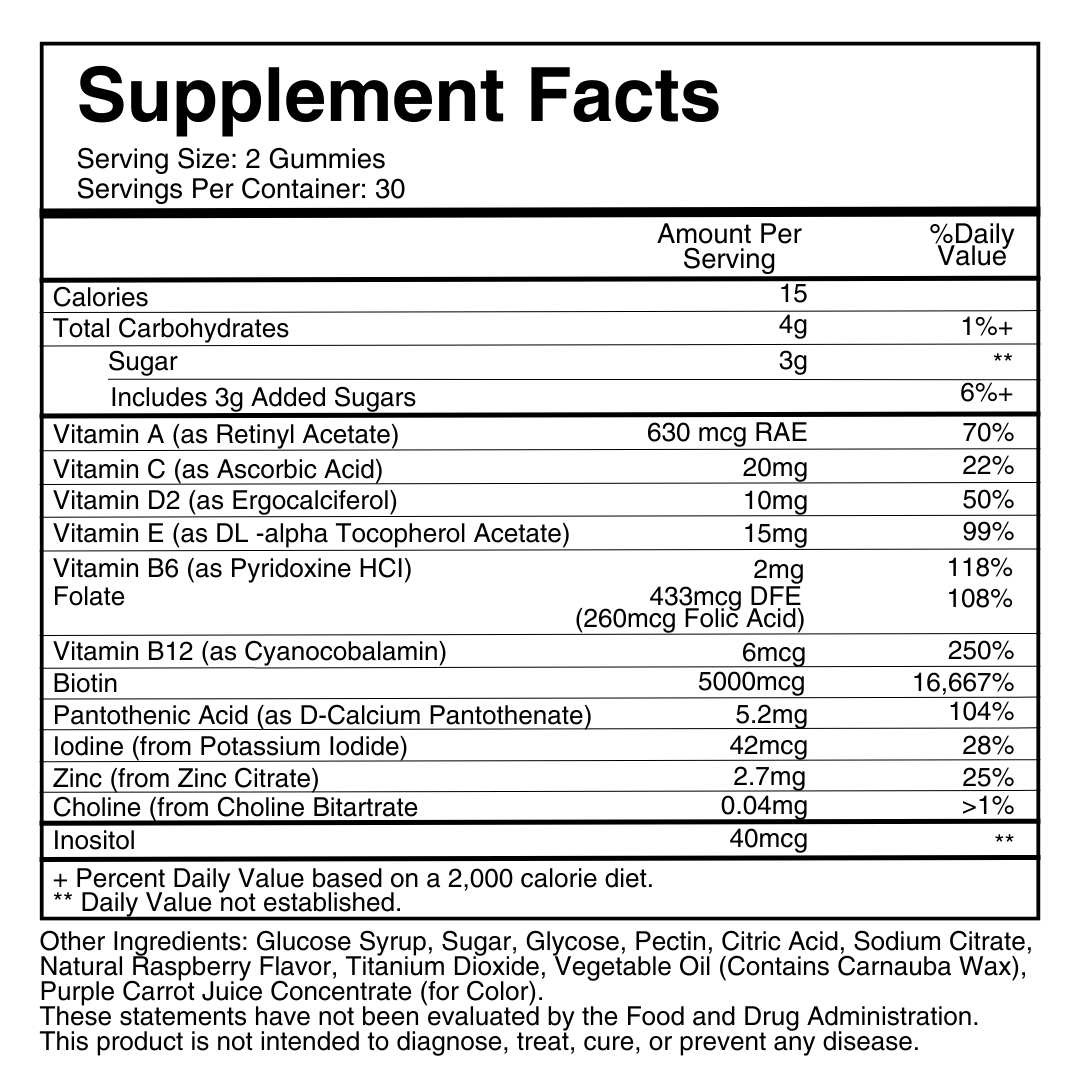 Hair, Skin & Nails Gummies – Grow Thicker, Fuller Hair