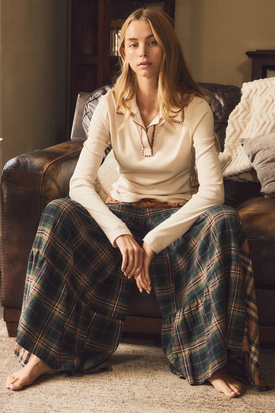 Kylee Plaid Tiered Pants