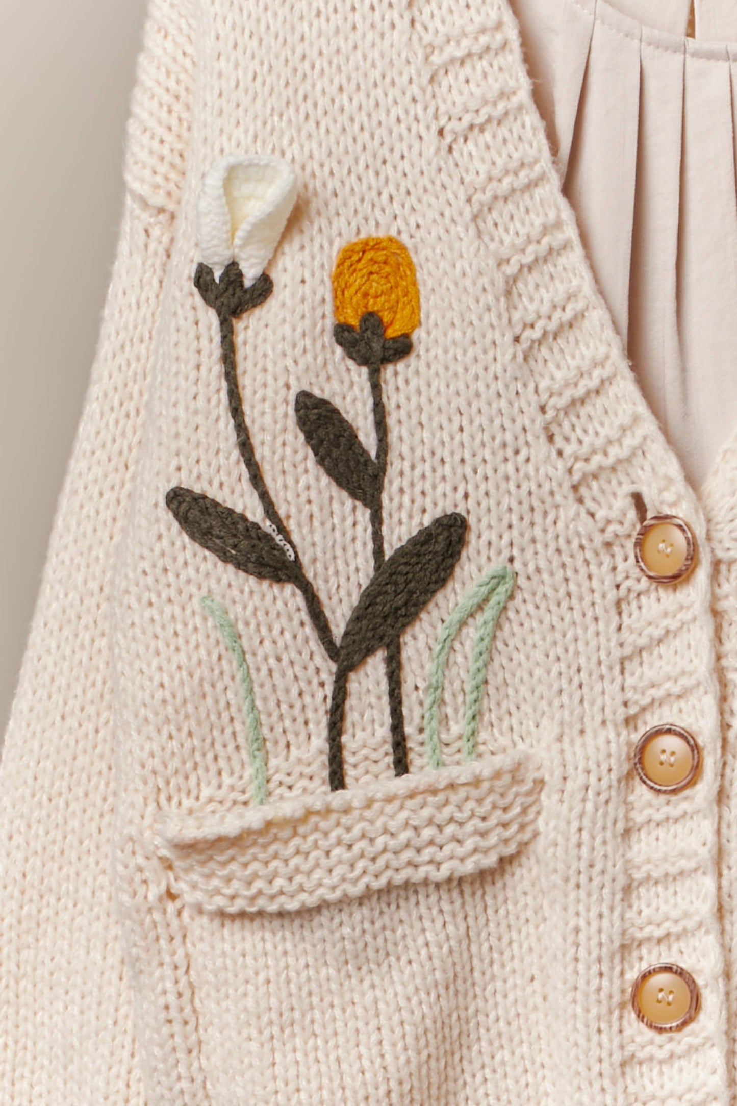 Felicity Flower Embroidered Knit Cardigan