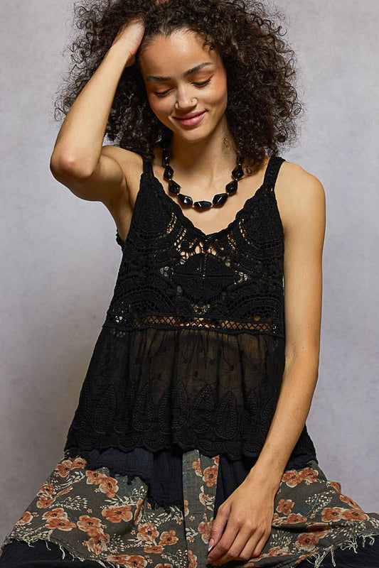 crochet woven tank
