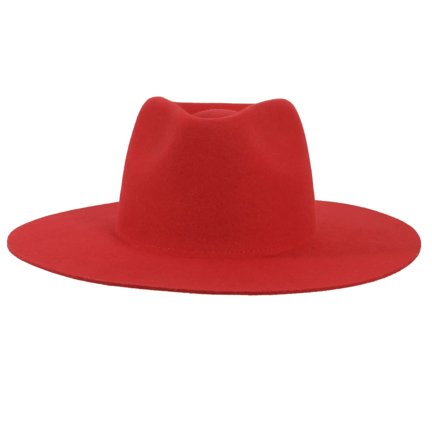 100% Wool Felt Flat Brim Fedora Hat - Style Rancher