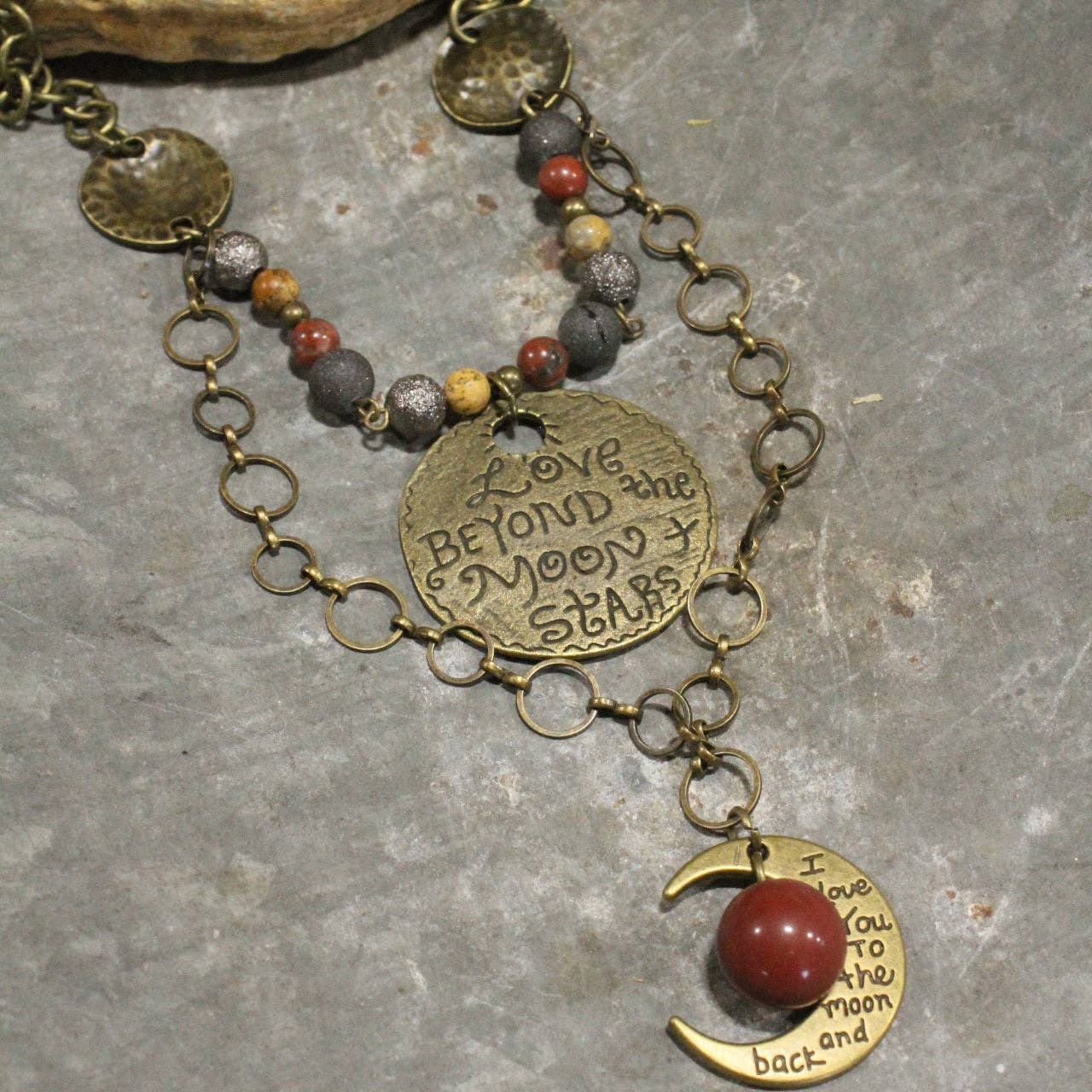 Love Beyond The Moon & Stars Stone Layered Necklace