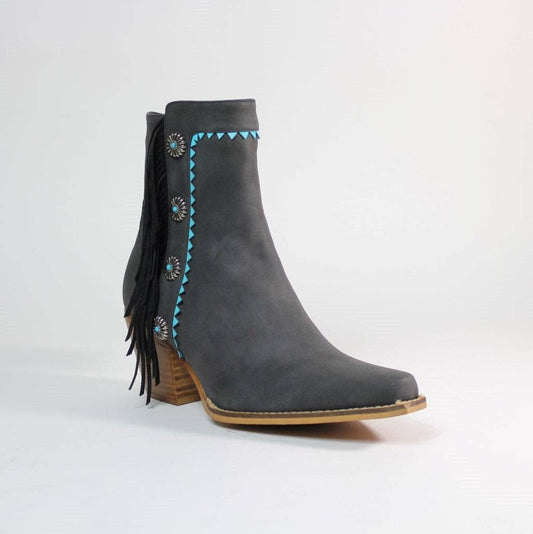 Sue's Fringe Booties Black