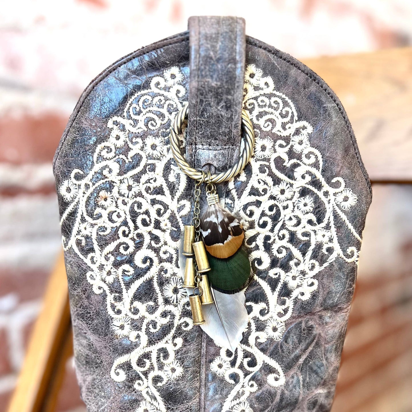 Spent Brass Bullet DANGLE Charm, Bullet Boot or Bag Charm