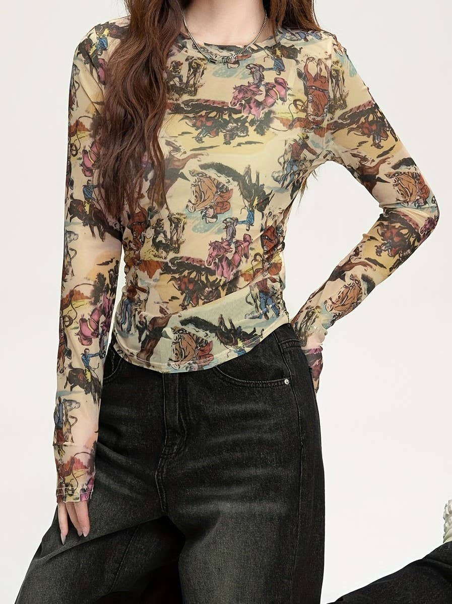 Wild West Sheer Mesh Top