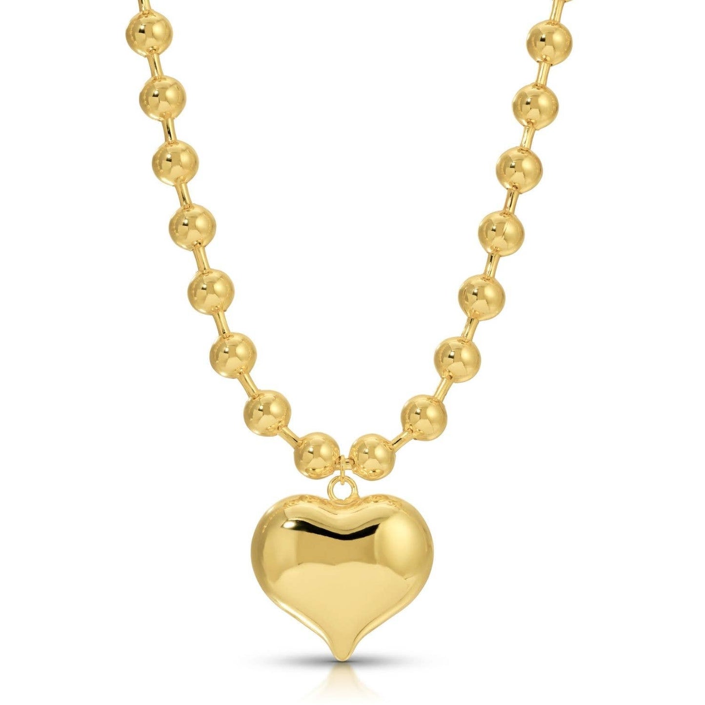 Large Bubble Heart on Statement Ball Chain