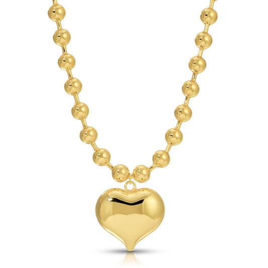 Large Bubble Heart on Statement Ball Chain