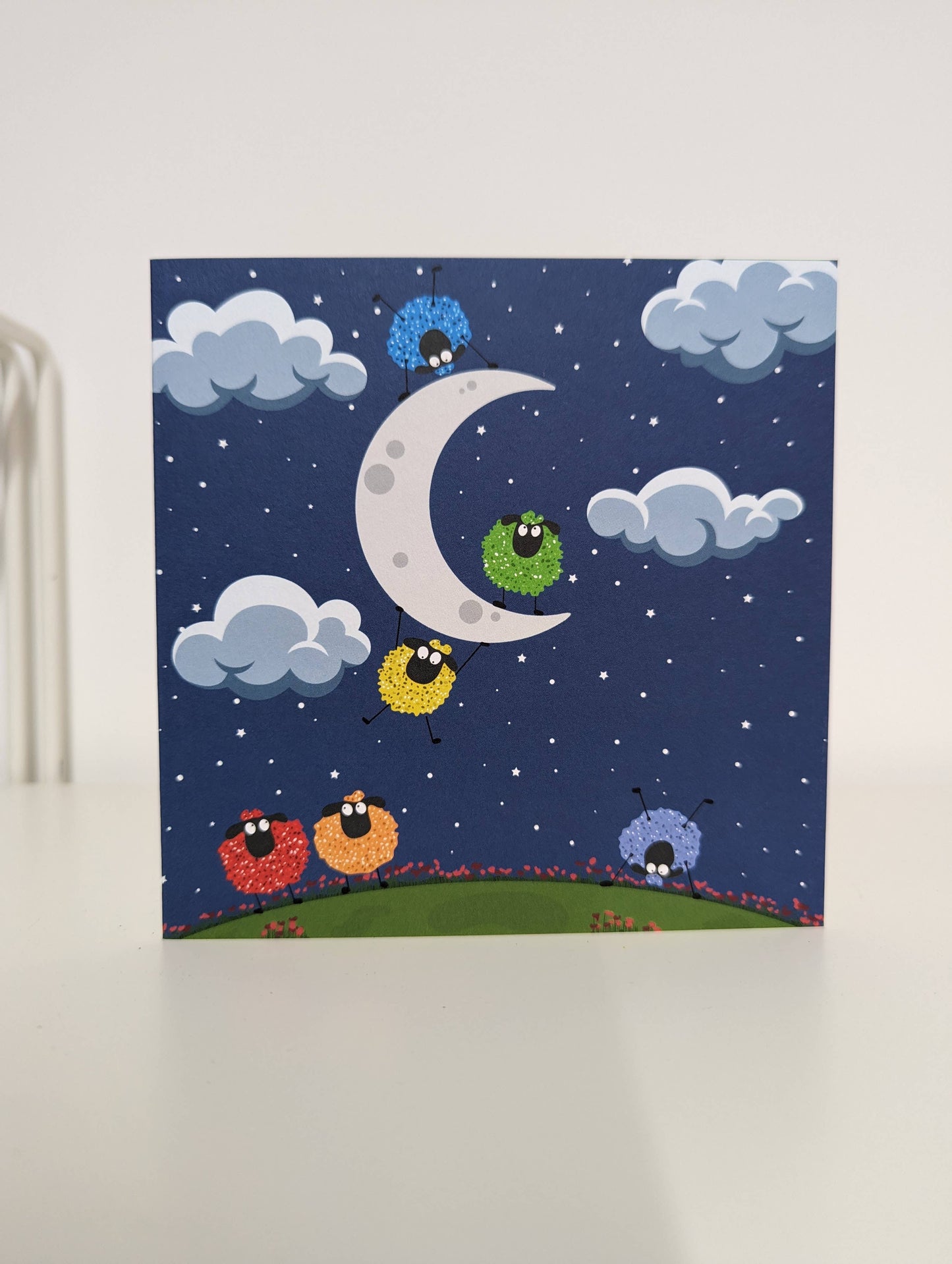 Sheep illustration Greeting Card - No Time to Sleep