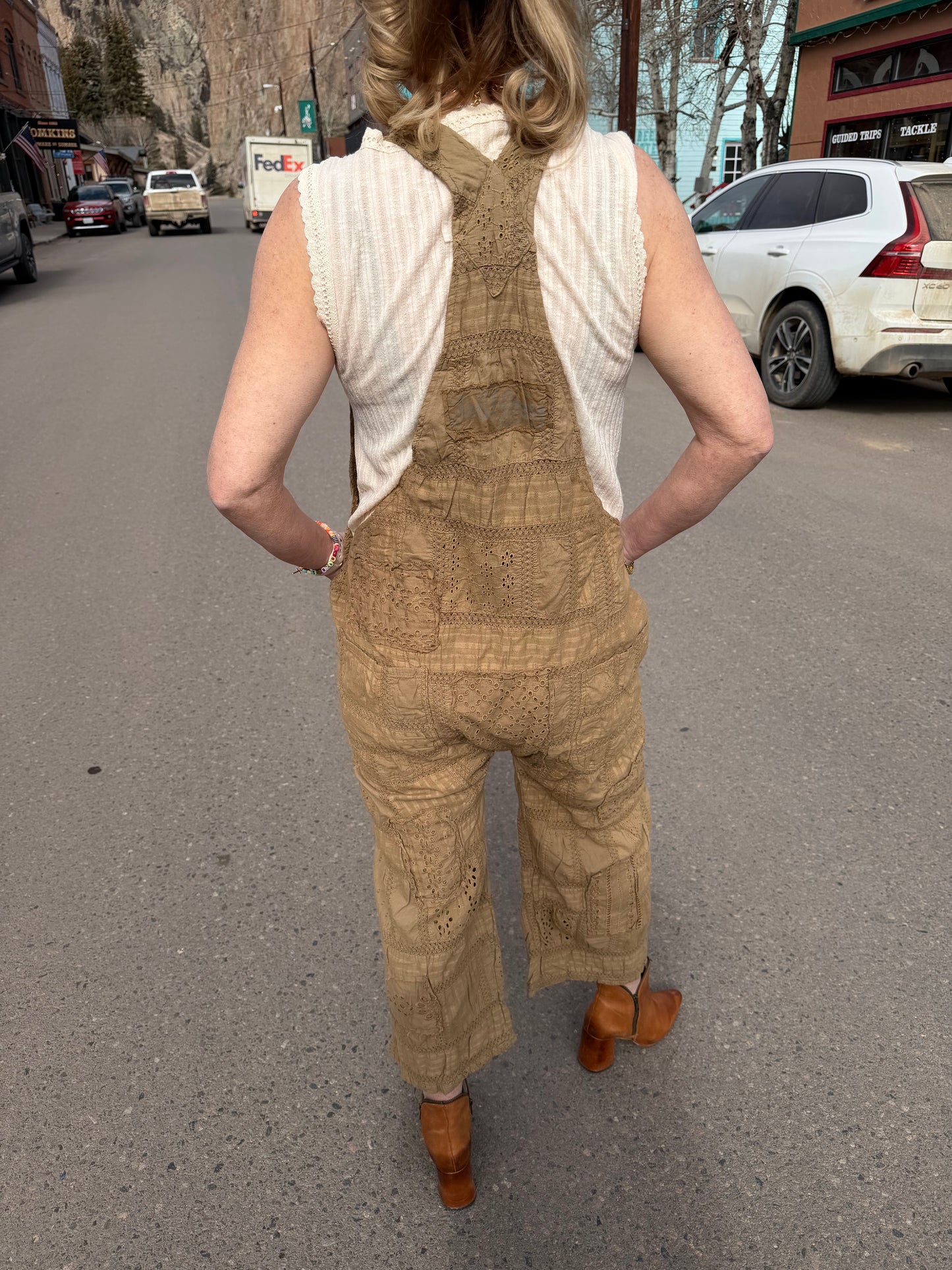 Travels Await Overalls - Dark Olive