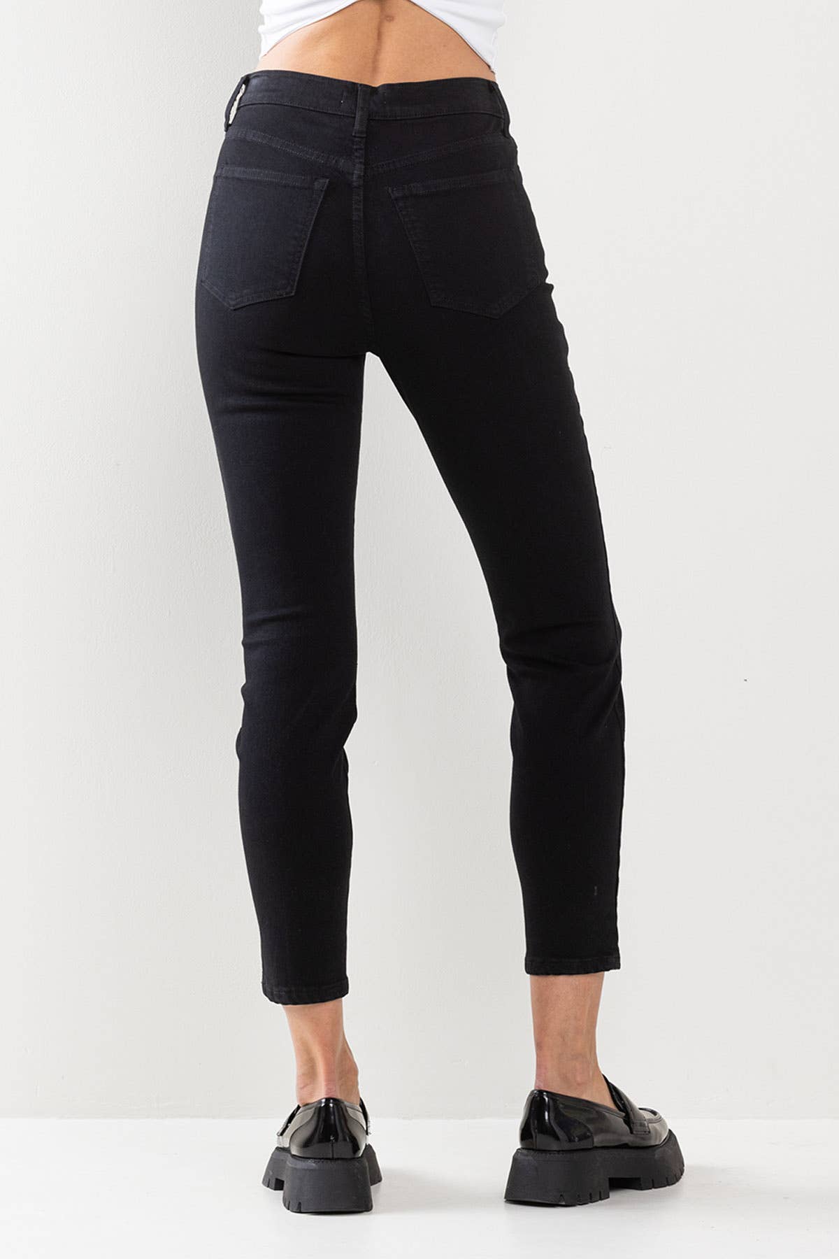 Lili High Rise Skinny Basic Black Denim with Stretch