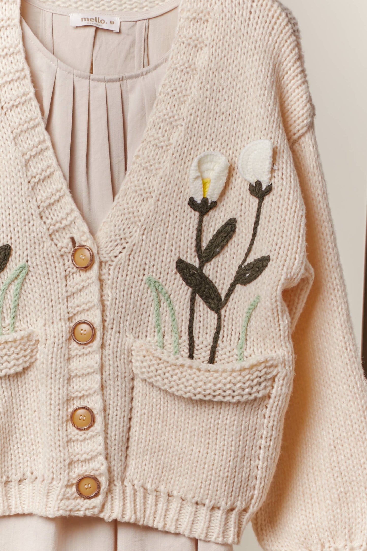 Felicity Flower Embroidered Knit Cardigan