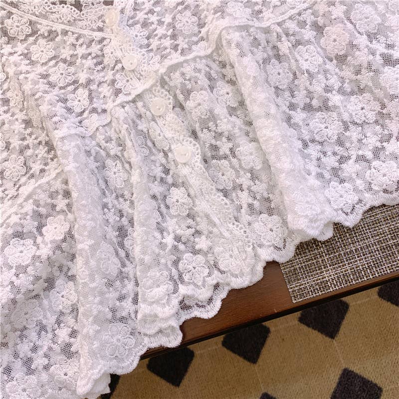Sally Embroidered Lace Vest