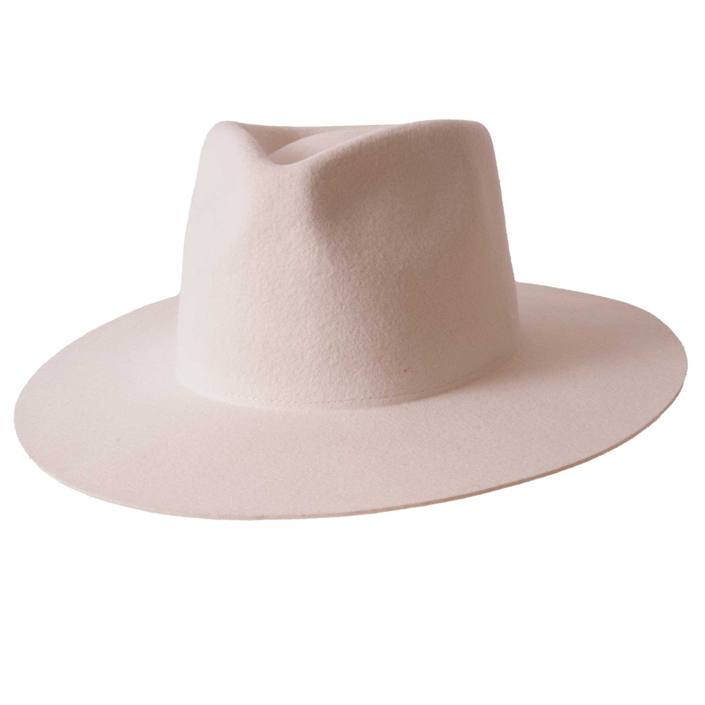 100% Wool Felt Flat Brim Fedora Hat - Style Rancher