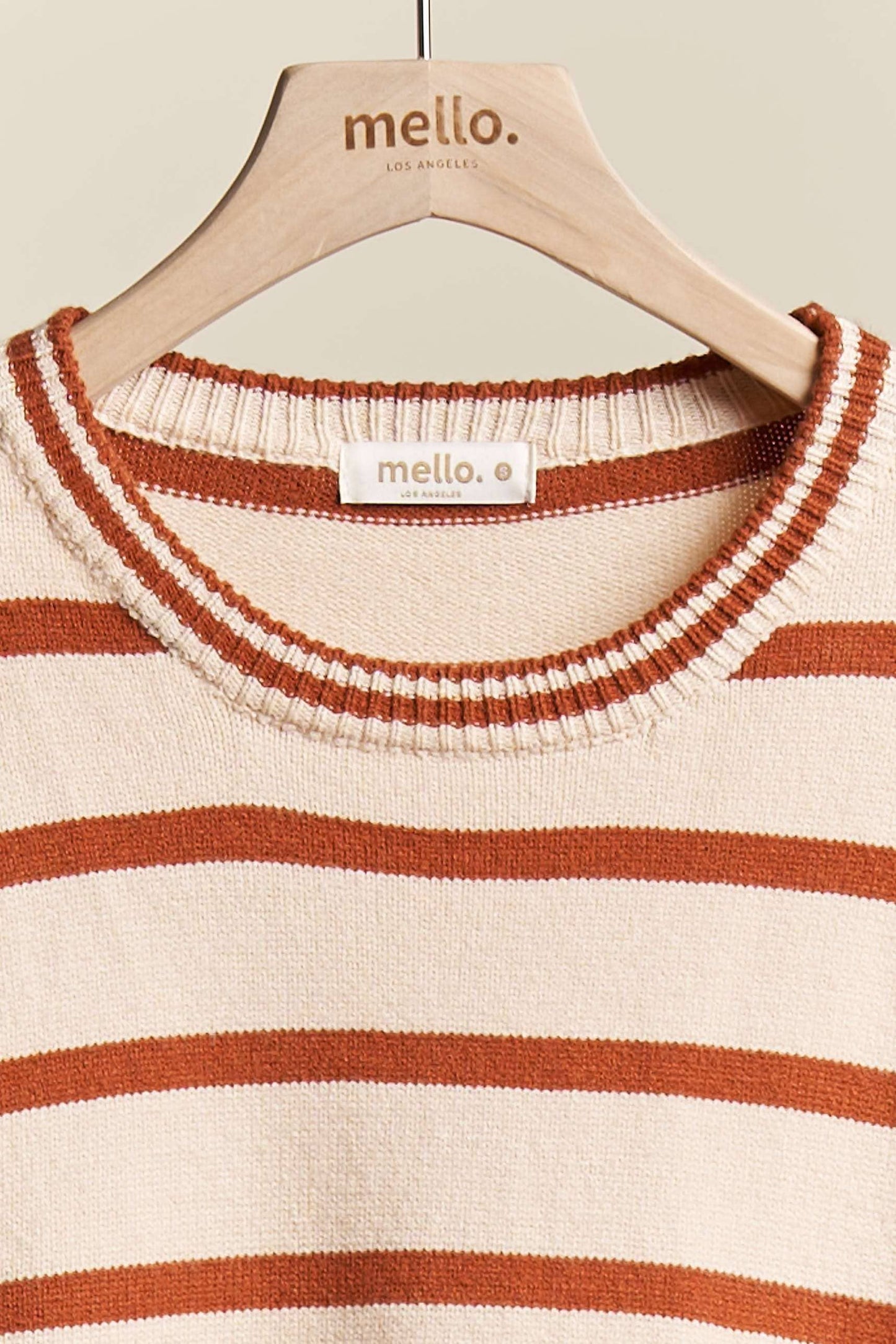 Charleen Round Neck Striped Knit Sweater Top