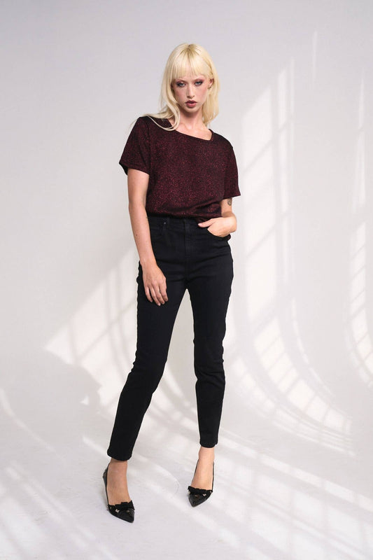 Lili High Rise Skinny Basic Black Denim with Stretch