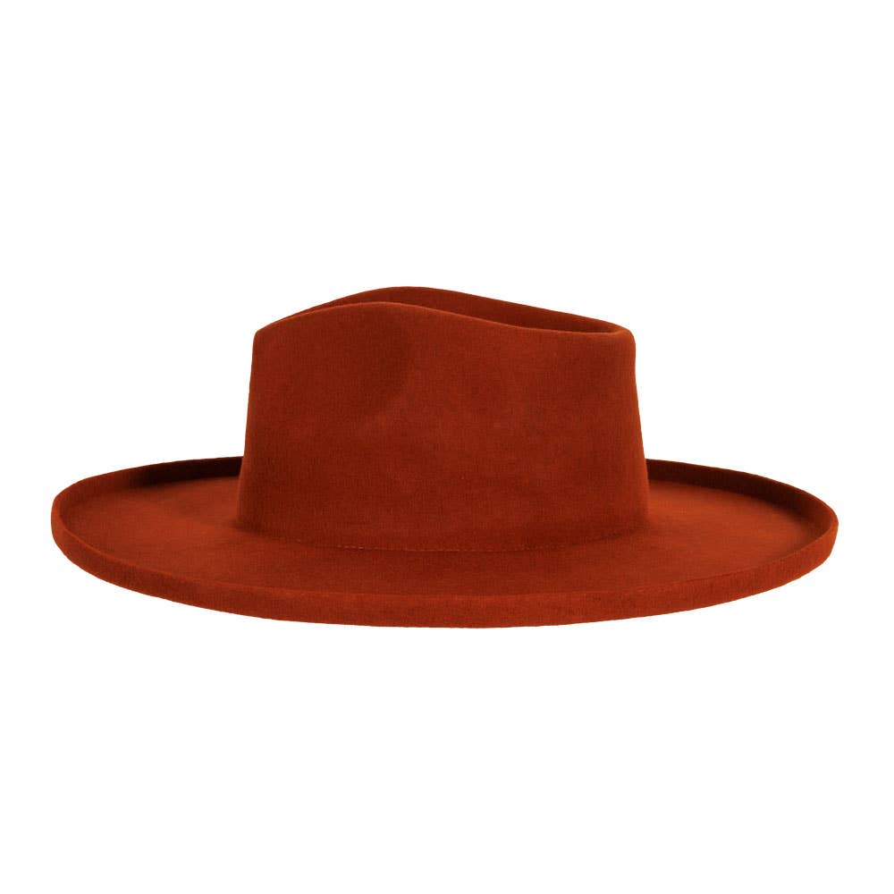 Wool Felt Teardrop Fedora Curled Brim Hat - Style Rustler
