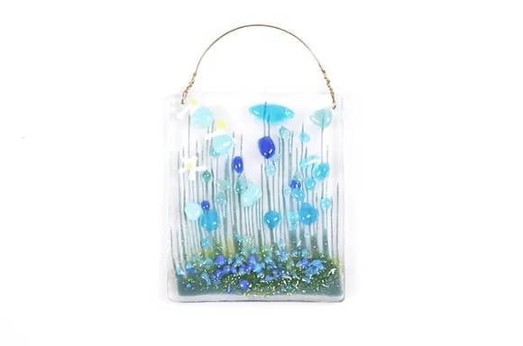 Handmade Fused Glass -  Cornflower Token