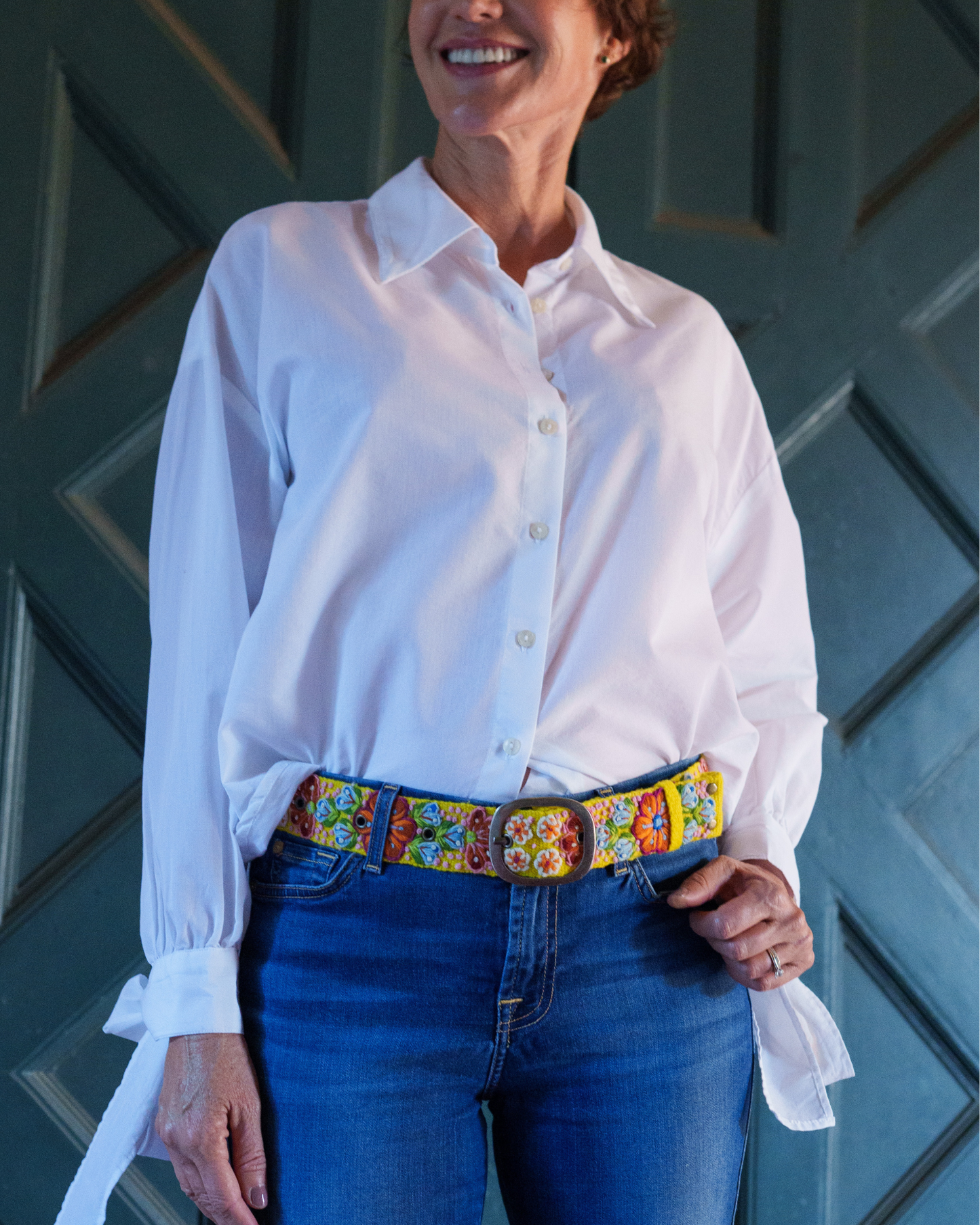 Golden Delicious Embroidered Wool Belt