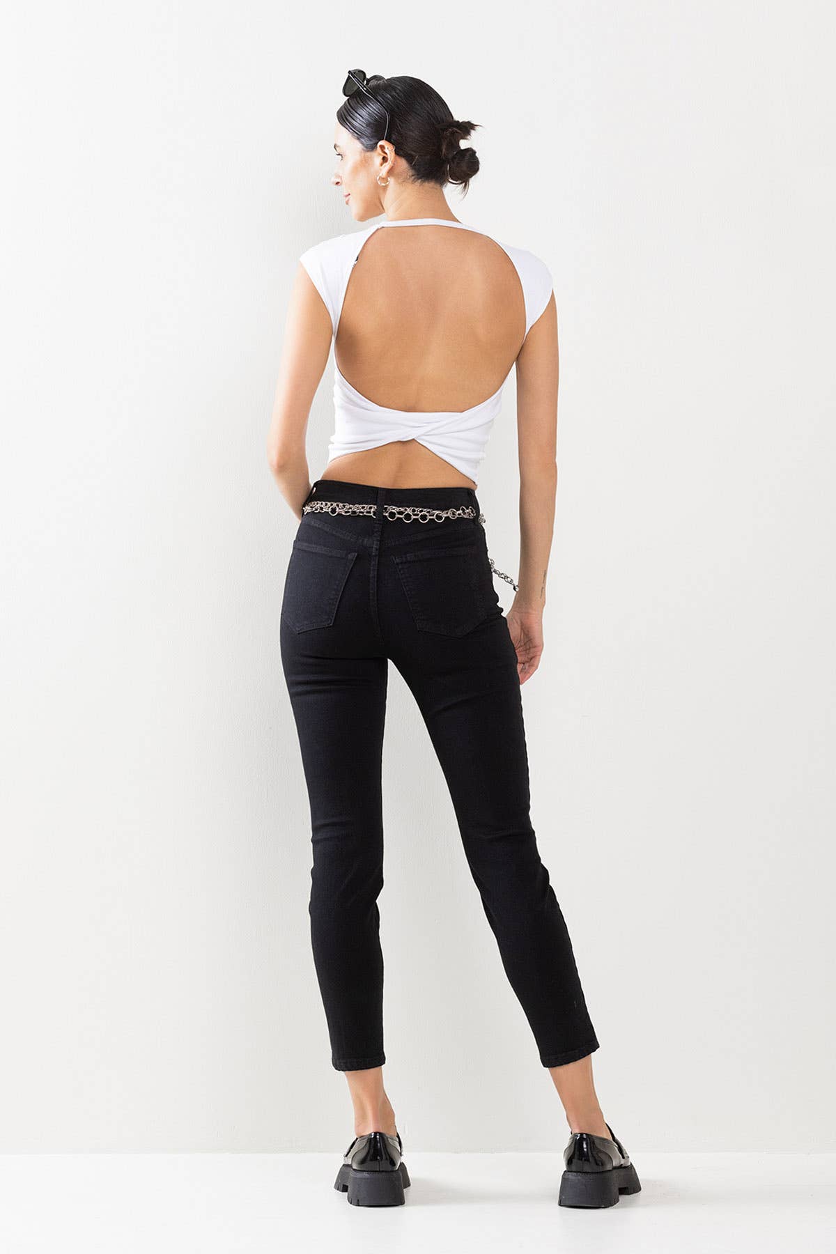 Lili High Rise Skinny Basic Black Denim with Stretch