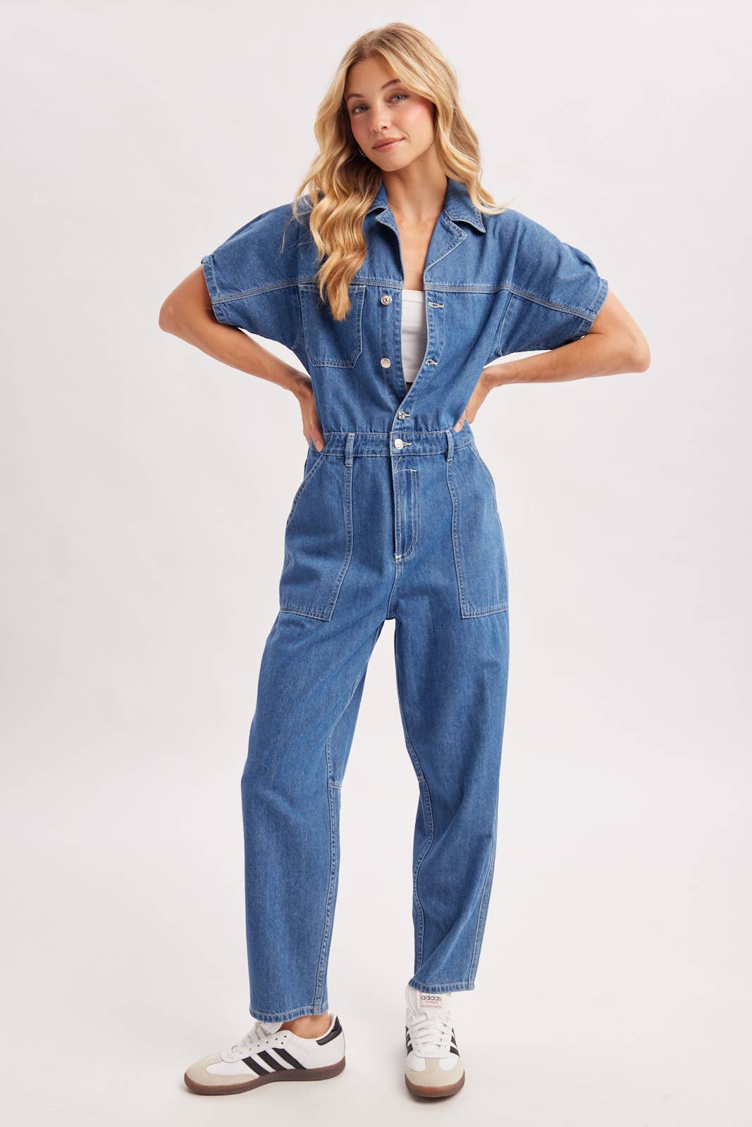 STILLA DENIM UTILITY JUMPSUIT