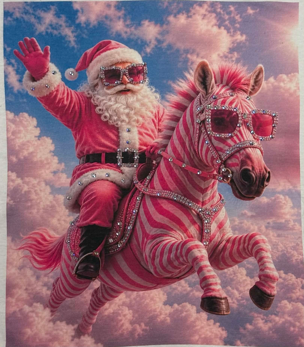 Santa Pink Zebra w/ crystals