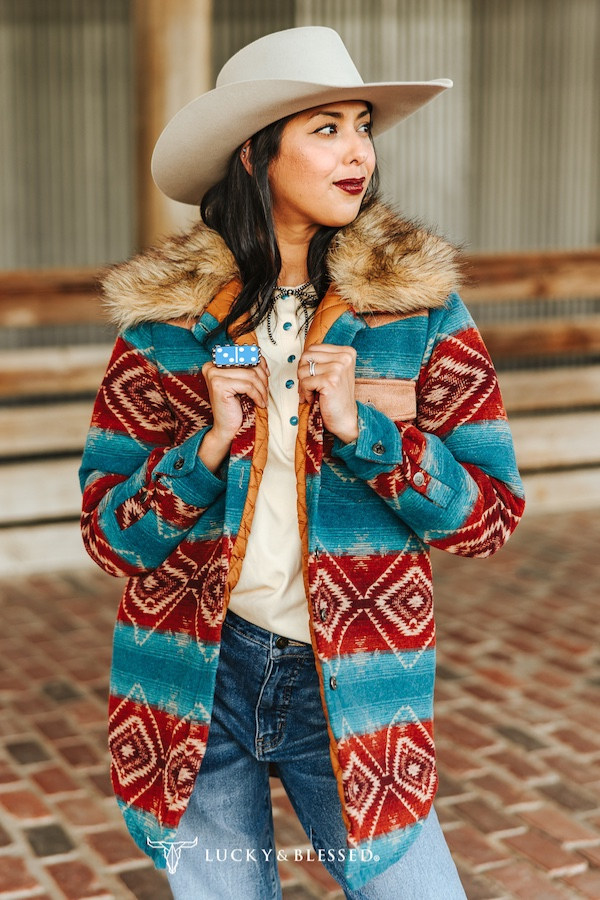 The Jade Aztec Quilted Jacket