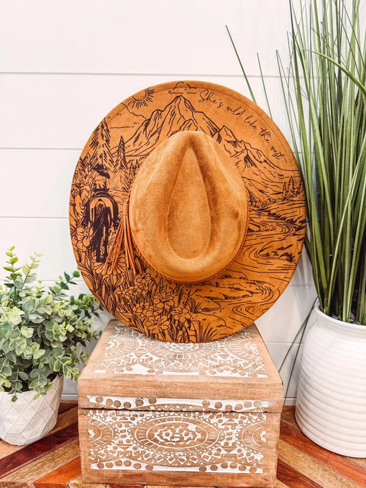 Engraved Horse Mountain Hat