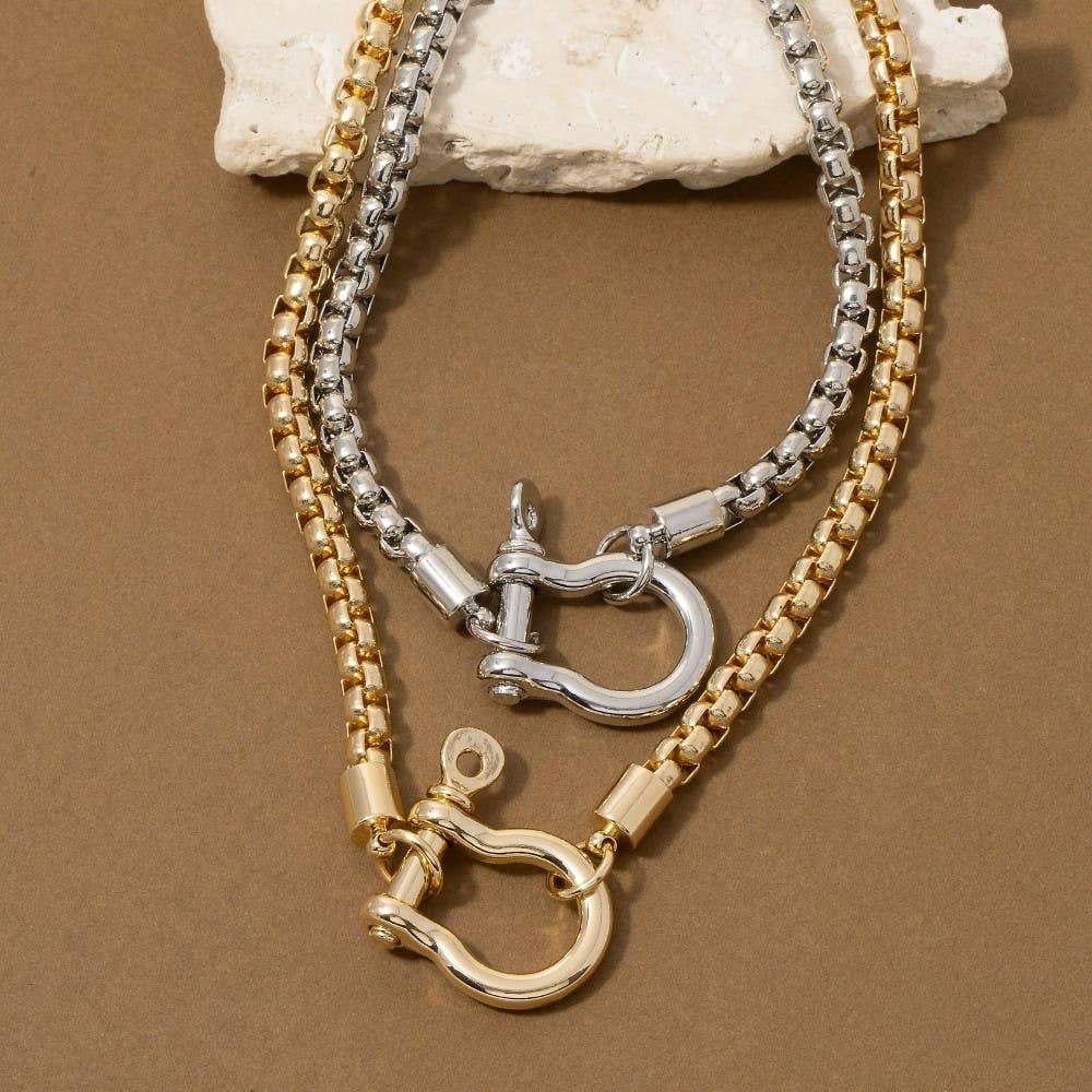 Horseshoe Shackle Pendant Necklace