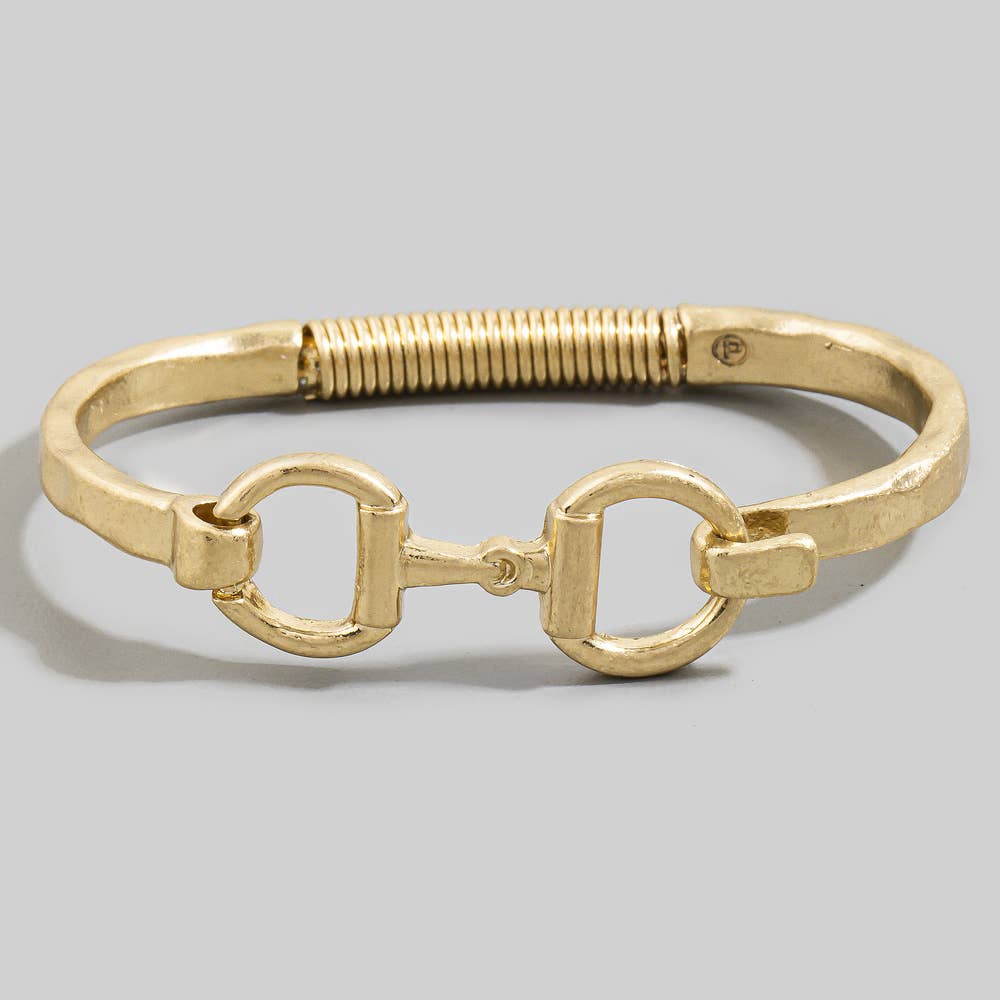 Equestrian Snaffle Bit Hinge Bangle Bracelet