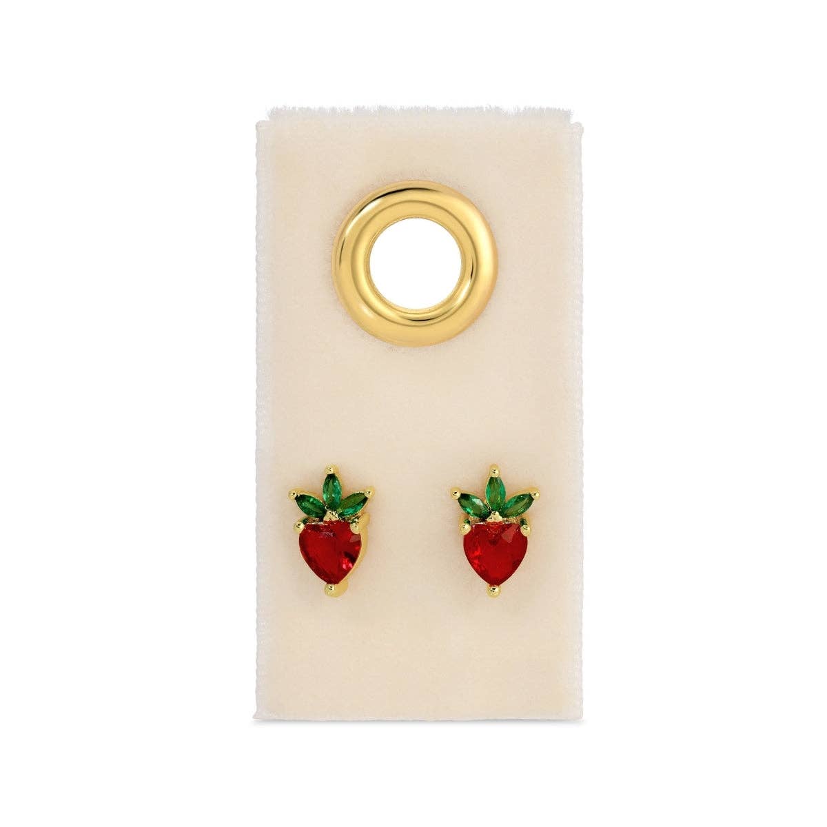 Strawberry Studs on Velvet Tags
