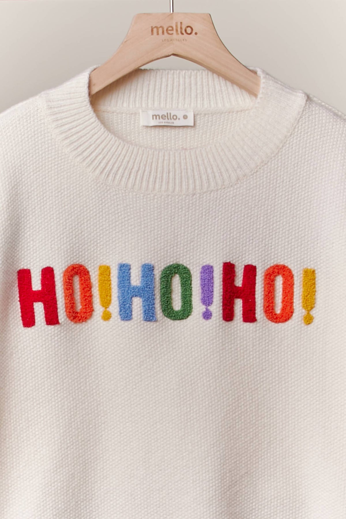 OVERSIZE Christmas Sweater with Lettering: Ivory-Multi / M