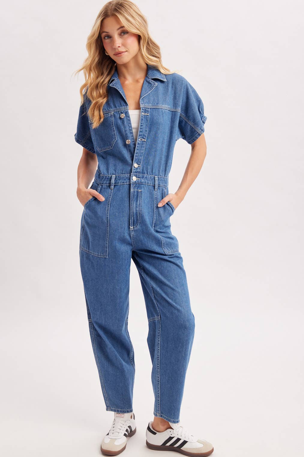 STILLA DENIM UTILITY JUMPSUIT