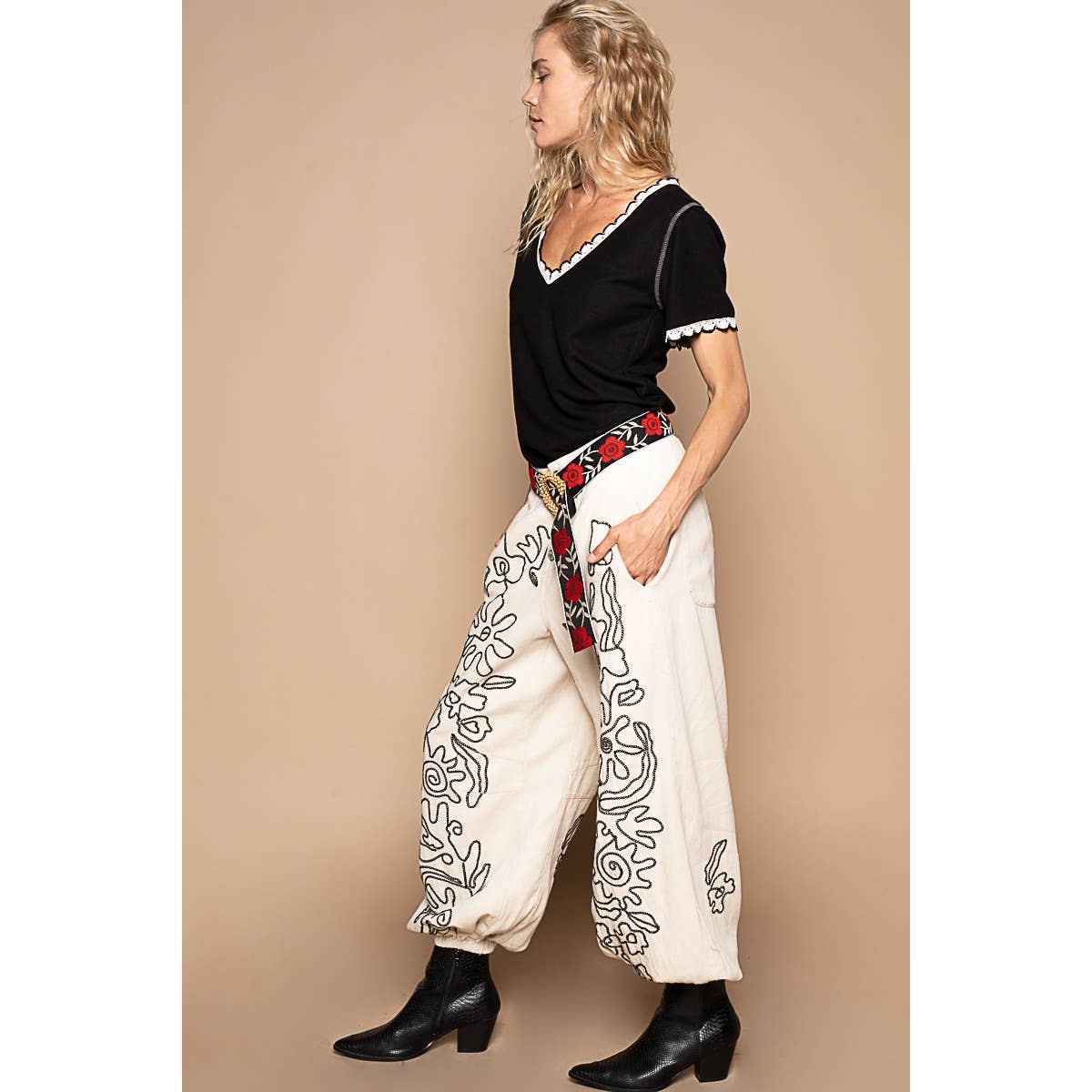 The Twila Floral Embroidered Pants