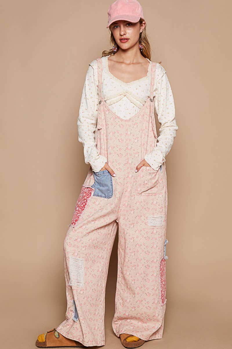 The Suki Flower Denim Overalls