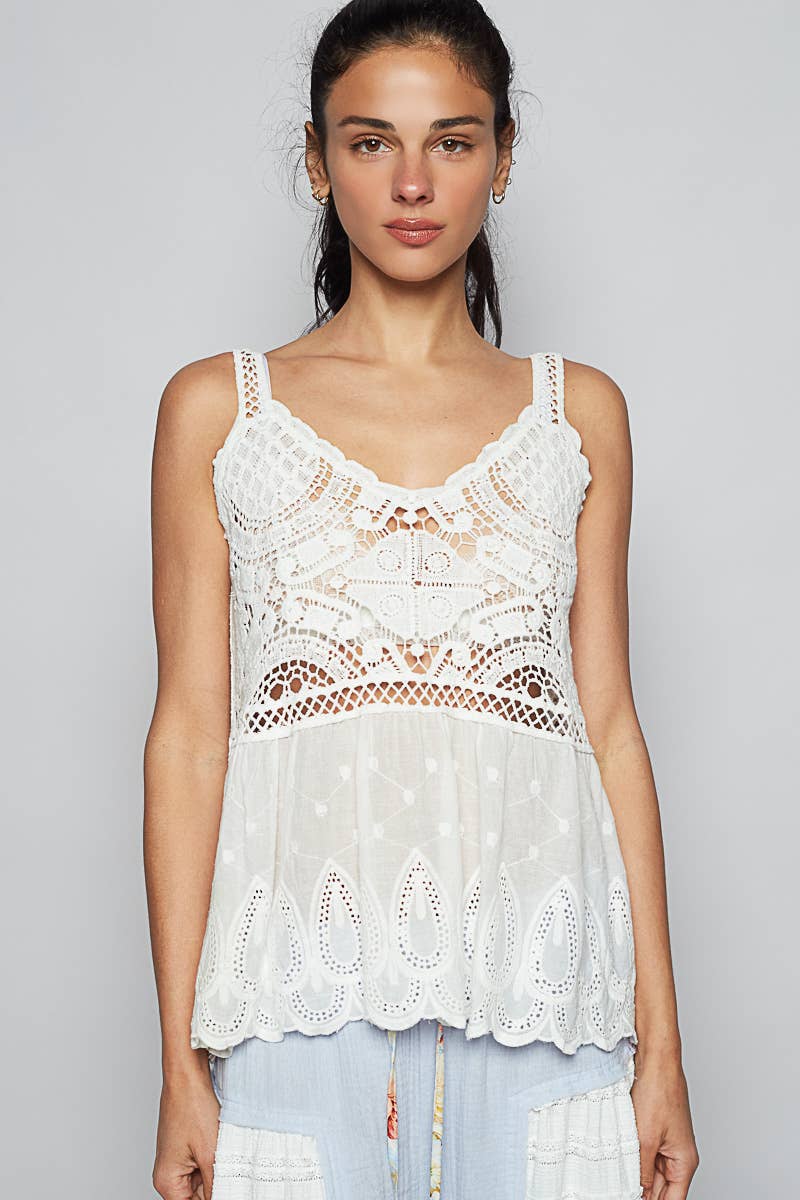 crochet woven tank