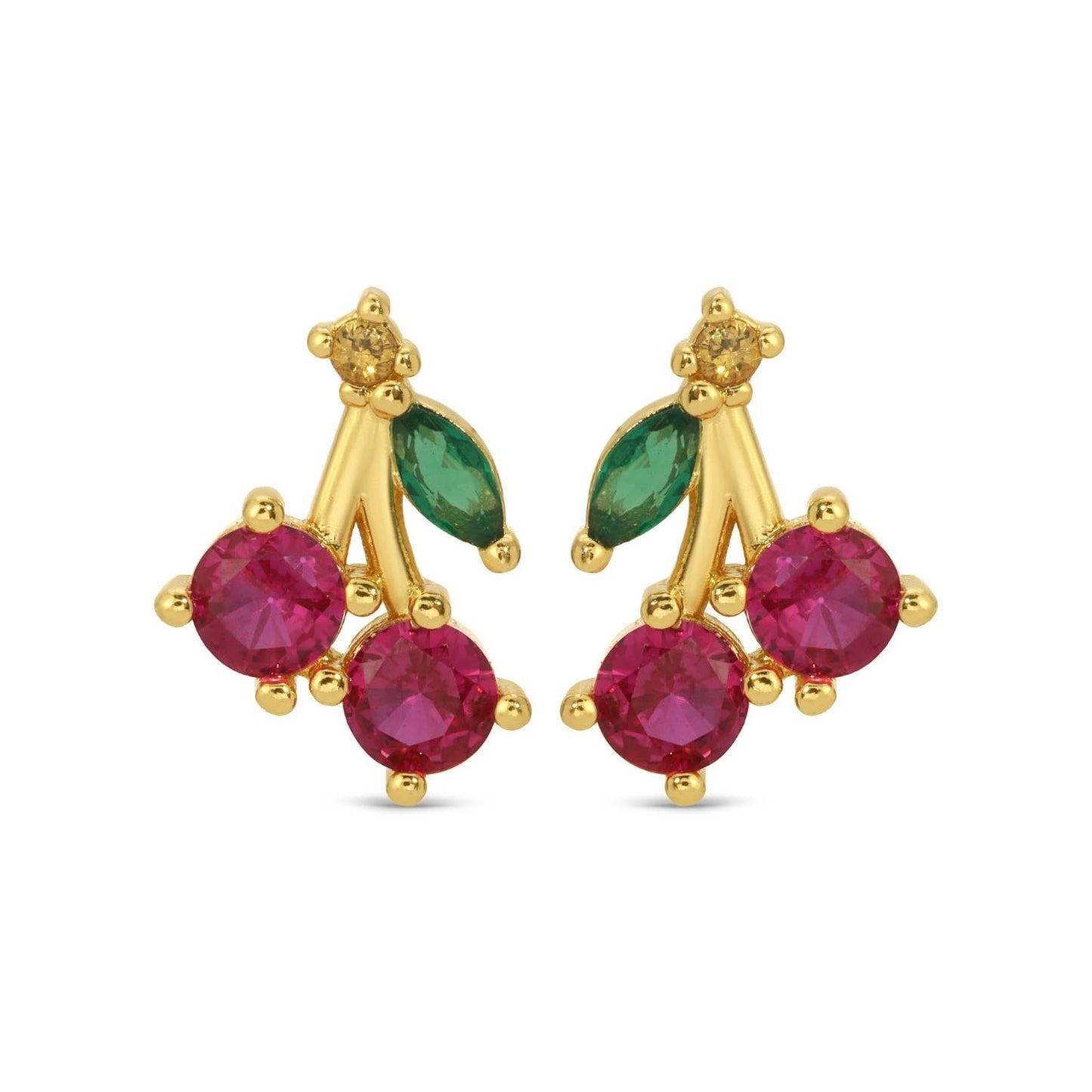 Cherry Studs On Velvet Tag