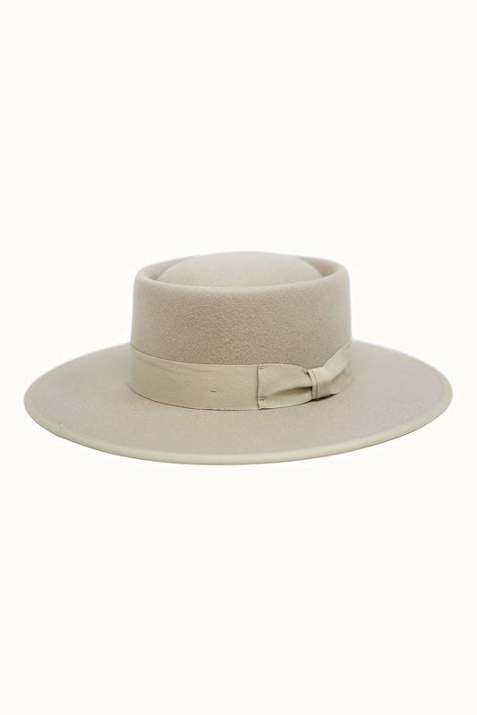 VIDO - 100% Wool Felt Gambler Hat, Unisex, Beige