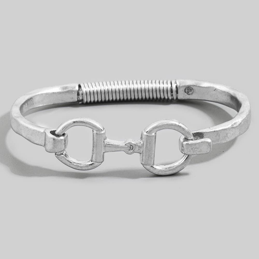 Equestrian Snaffle Bit Hinge Bangle Bracelet