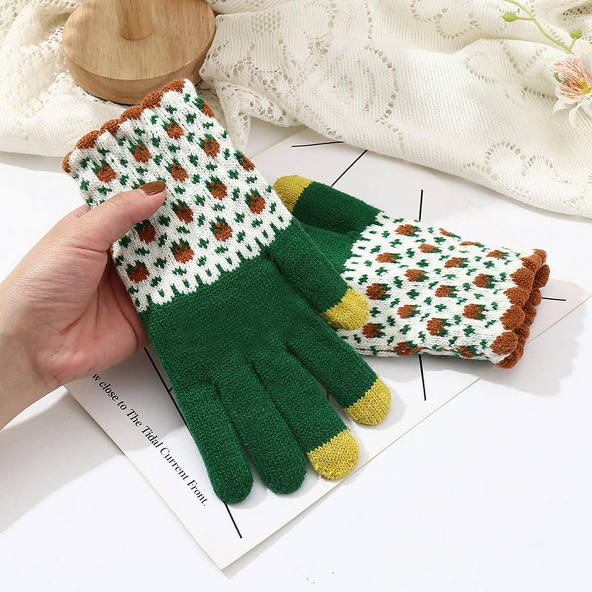 Mix-Match Knit Gloves