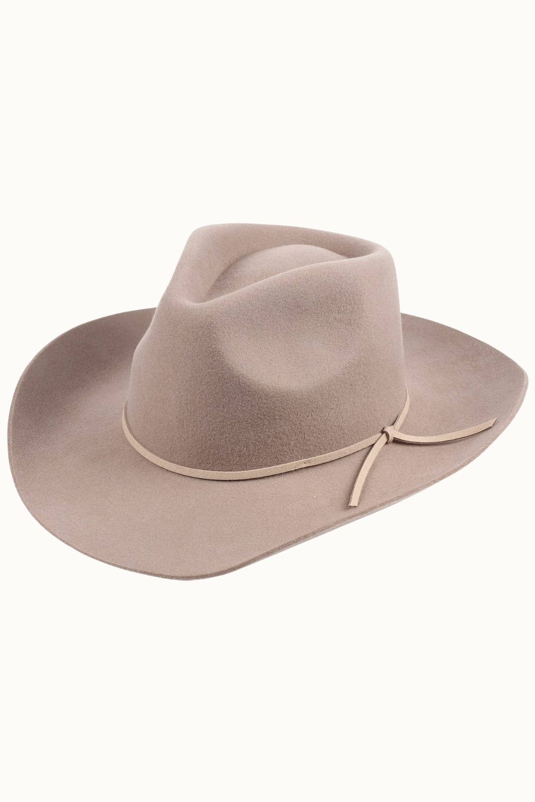 100% Wool Western Cowboy Structured Hat, 57cm