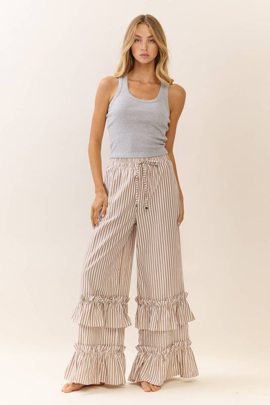 Striped Pull-on Maxi Pants