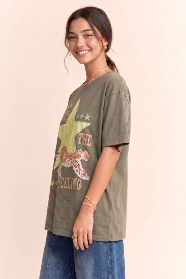 Chase The Feeling Leopard Graphic Tee