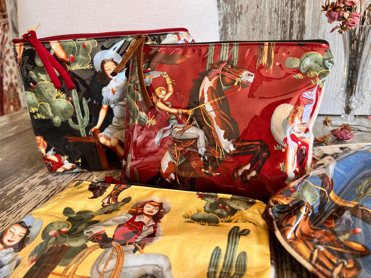 "Western" Pinup Cowgirl Accessory Pouch