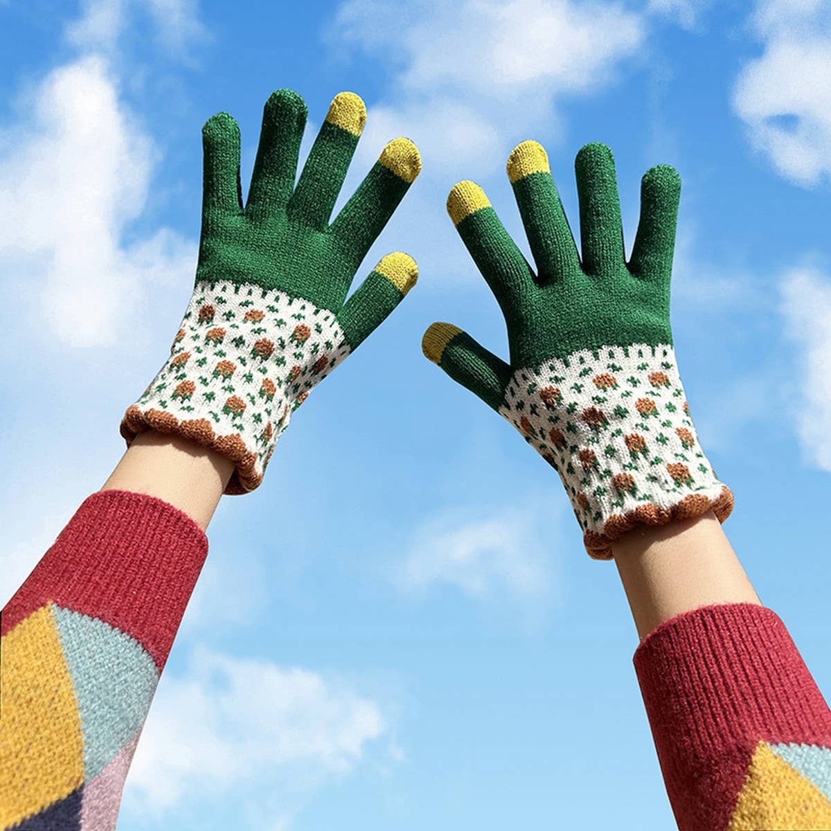 Mix-Match Knit Gloves