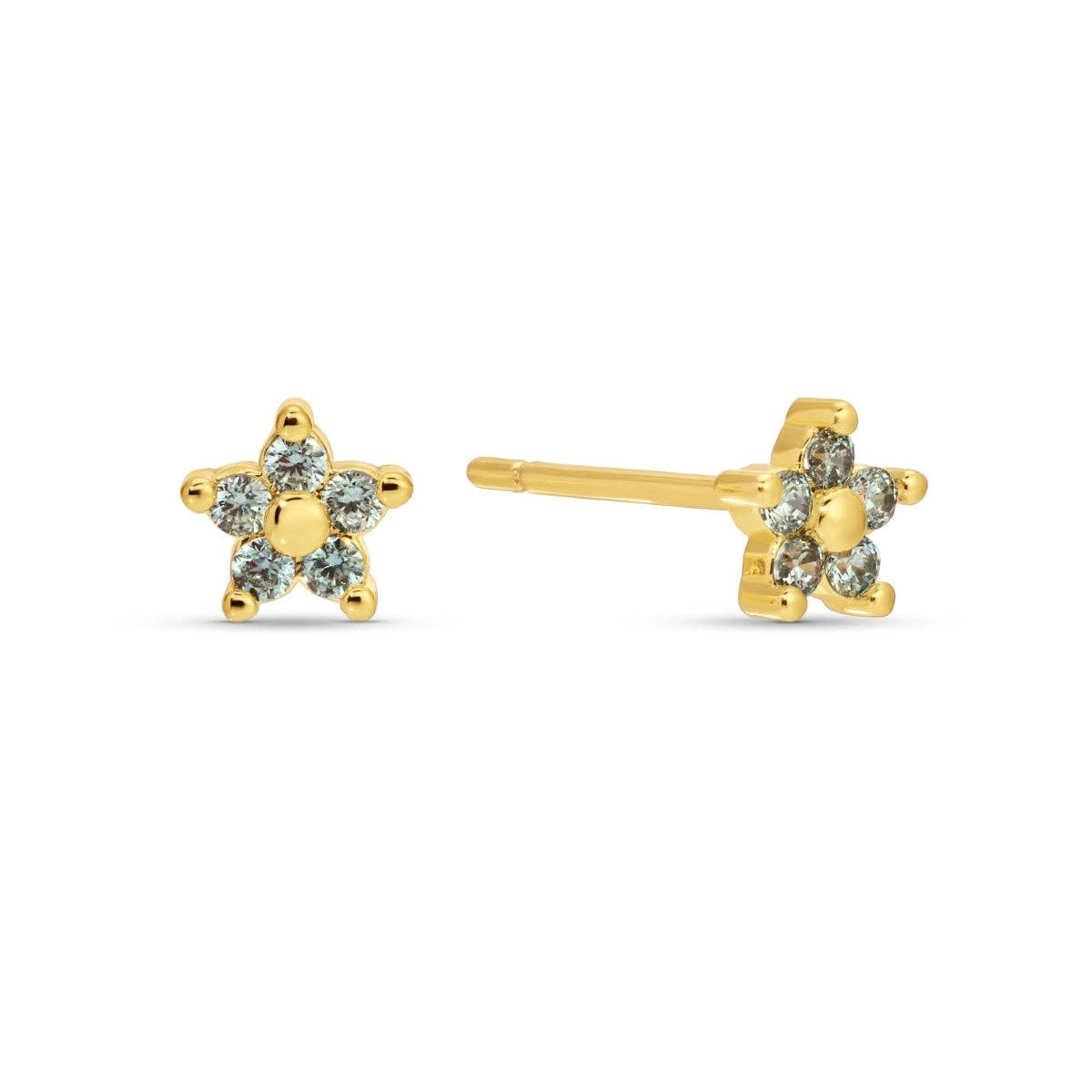 Delicate Flower Studs on Velvet Tag