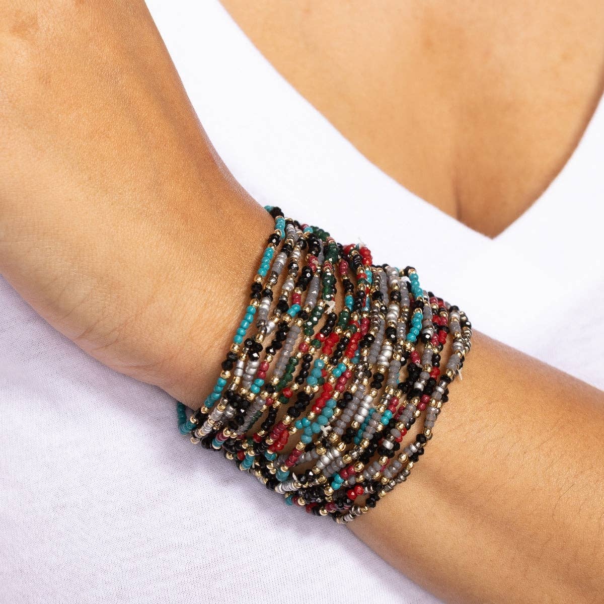 Assorted Winter Wonderland Stretch Seed Bead Bracelets